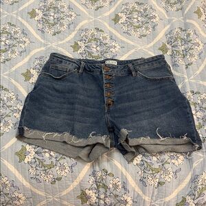 Ava and Viv Women's Dark Blue Jean Shorts
